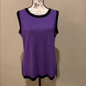 Misook Purple and Black Tank Shell Camisole